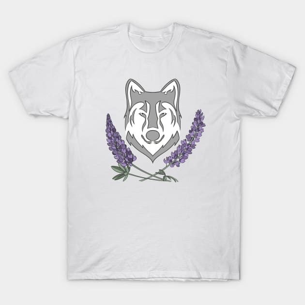 Lupine Wolf Design T-Shirt by Kassi Skye